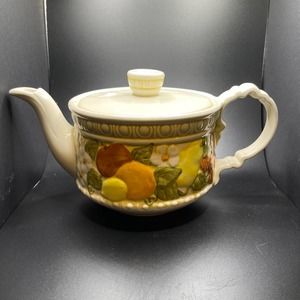Vintage Della Robbia By Metlox Poppytrail Vernon Coffee Teapot